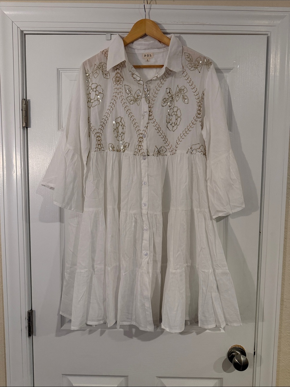 POL cotton sequins dress Small
